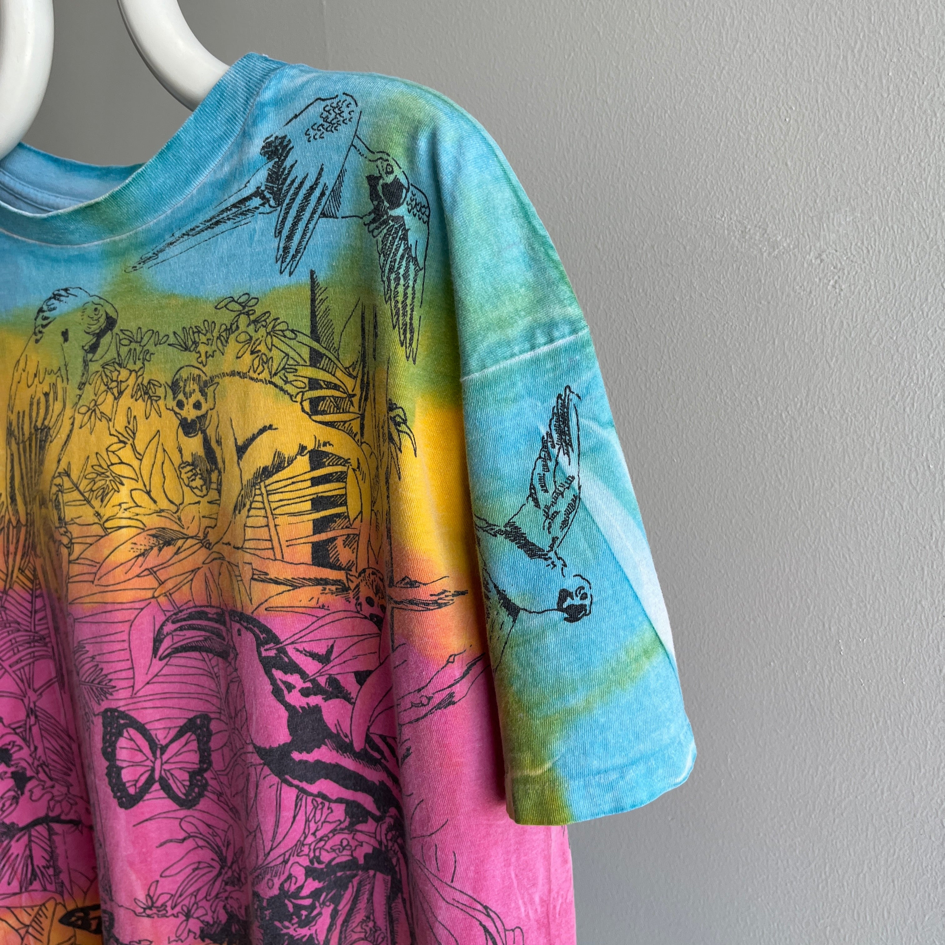 1990s Jungle Amazon Layer Cake Tie Dye T-Shirt - THIS IS AWESOME/DUH