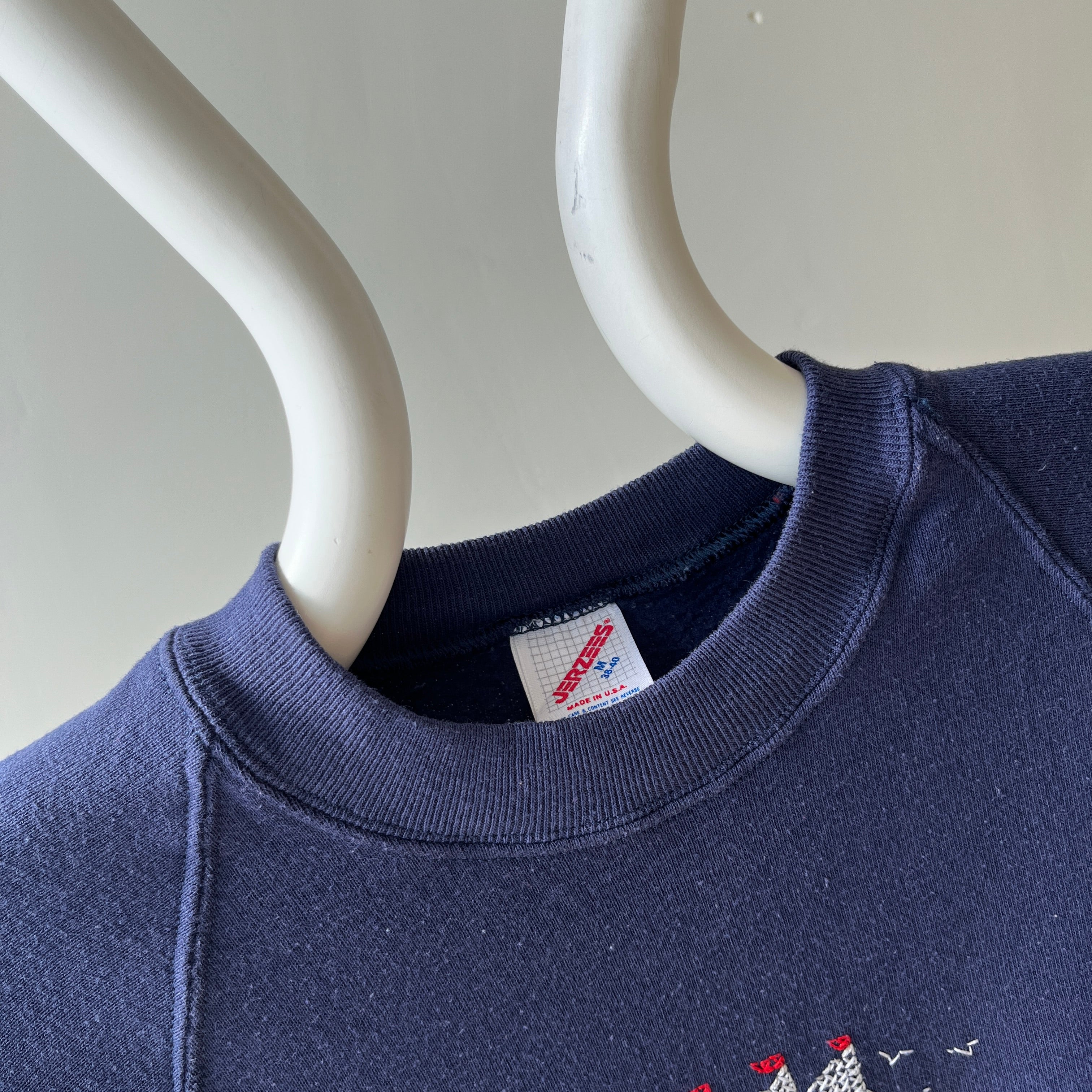 1980s Barbara Hand Stitched Sailboat Sweatshirt - Barb!