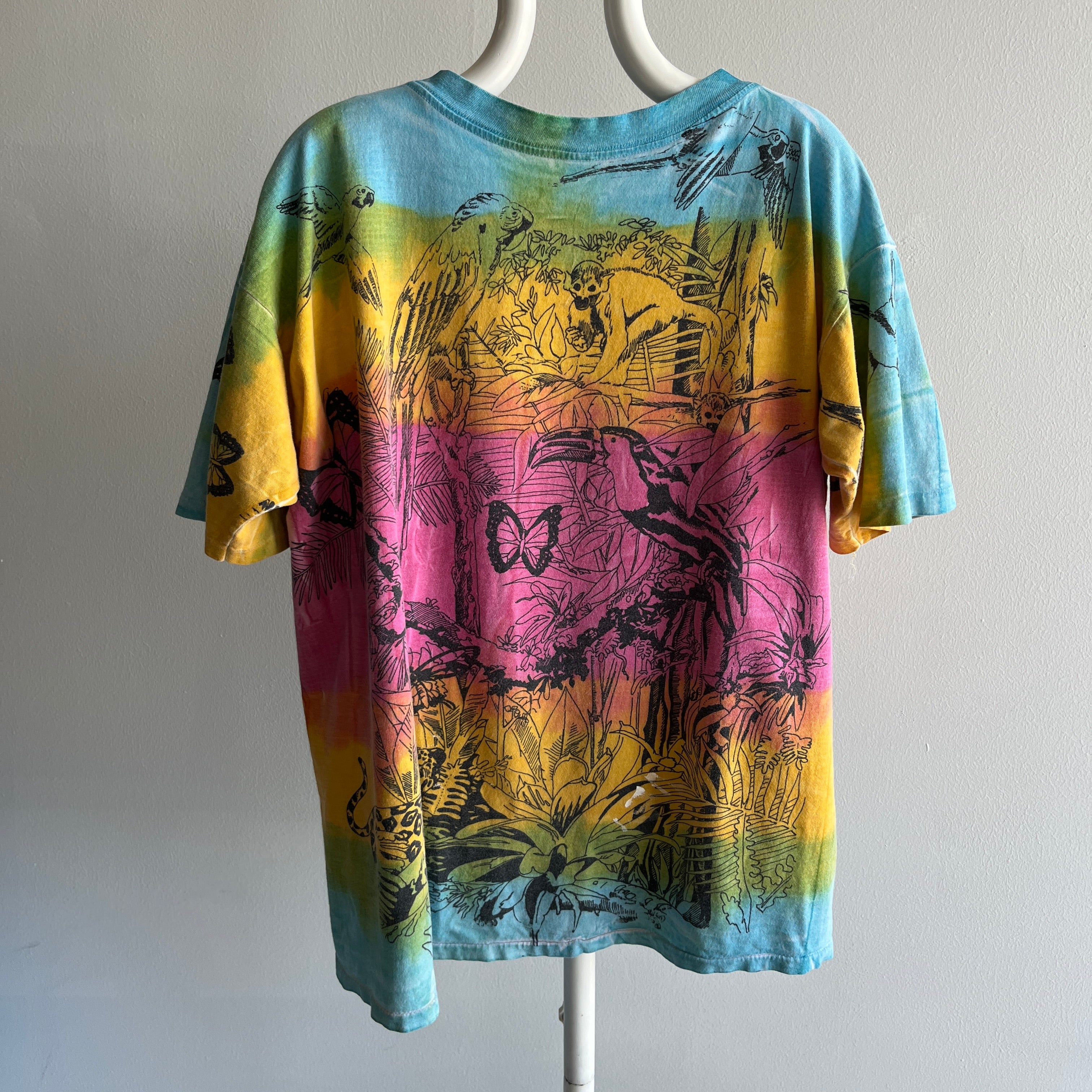 1990s Jungle Amazon Layer Cake Tie Dye T-Shirt - THIS IS AWESOME/DUH