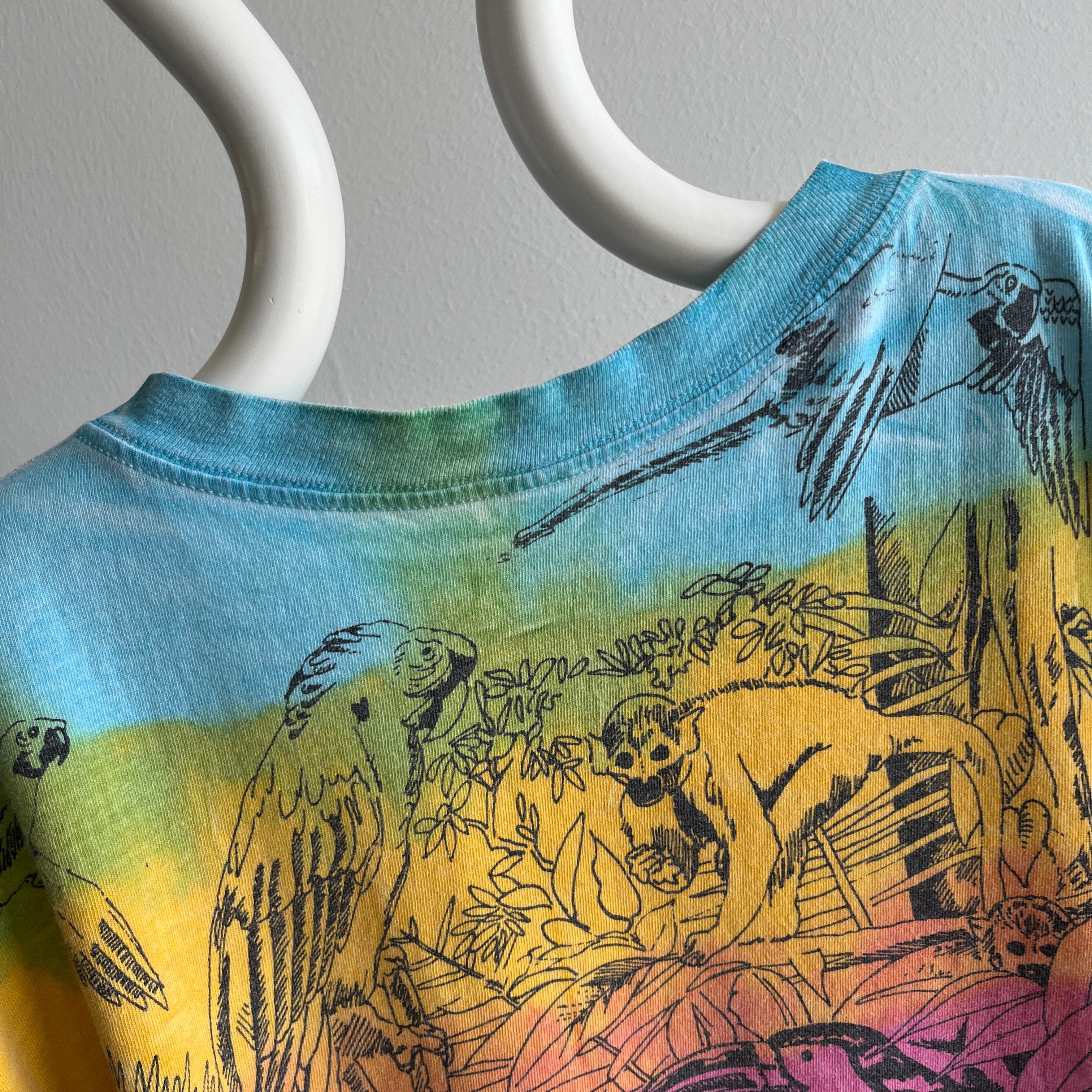 1990s Jungle Amazon Layer Cake Tie Dye T-Shirt - THIS IS AWESOME/DUH