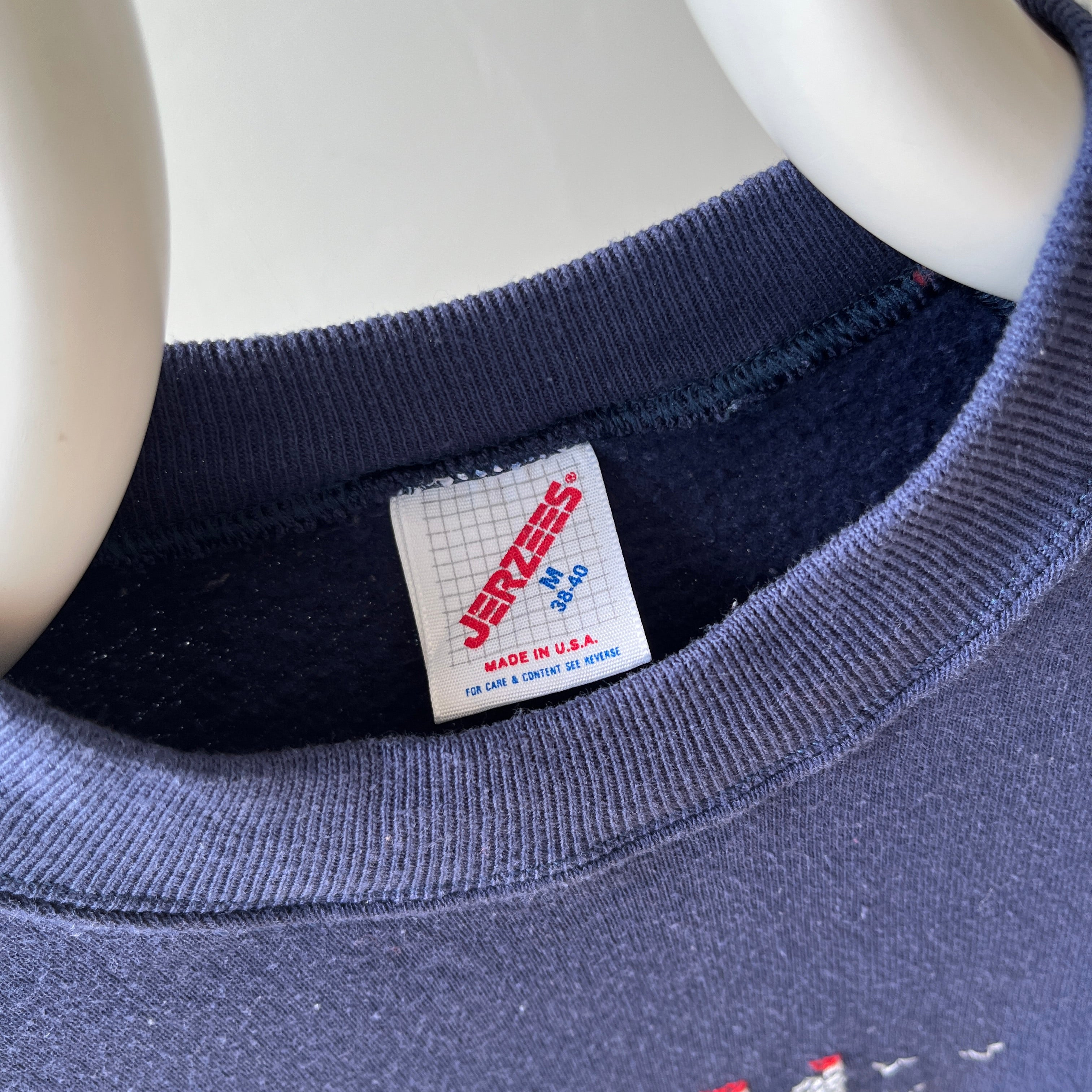 1980s Barbara Hand Stitched Sailboat Sweatshirt - Barb!