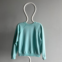 1980s Robin's Nest Blue Blank Raglan - Perfectly Worn