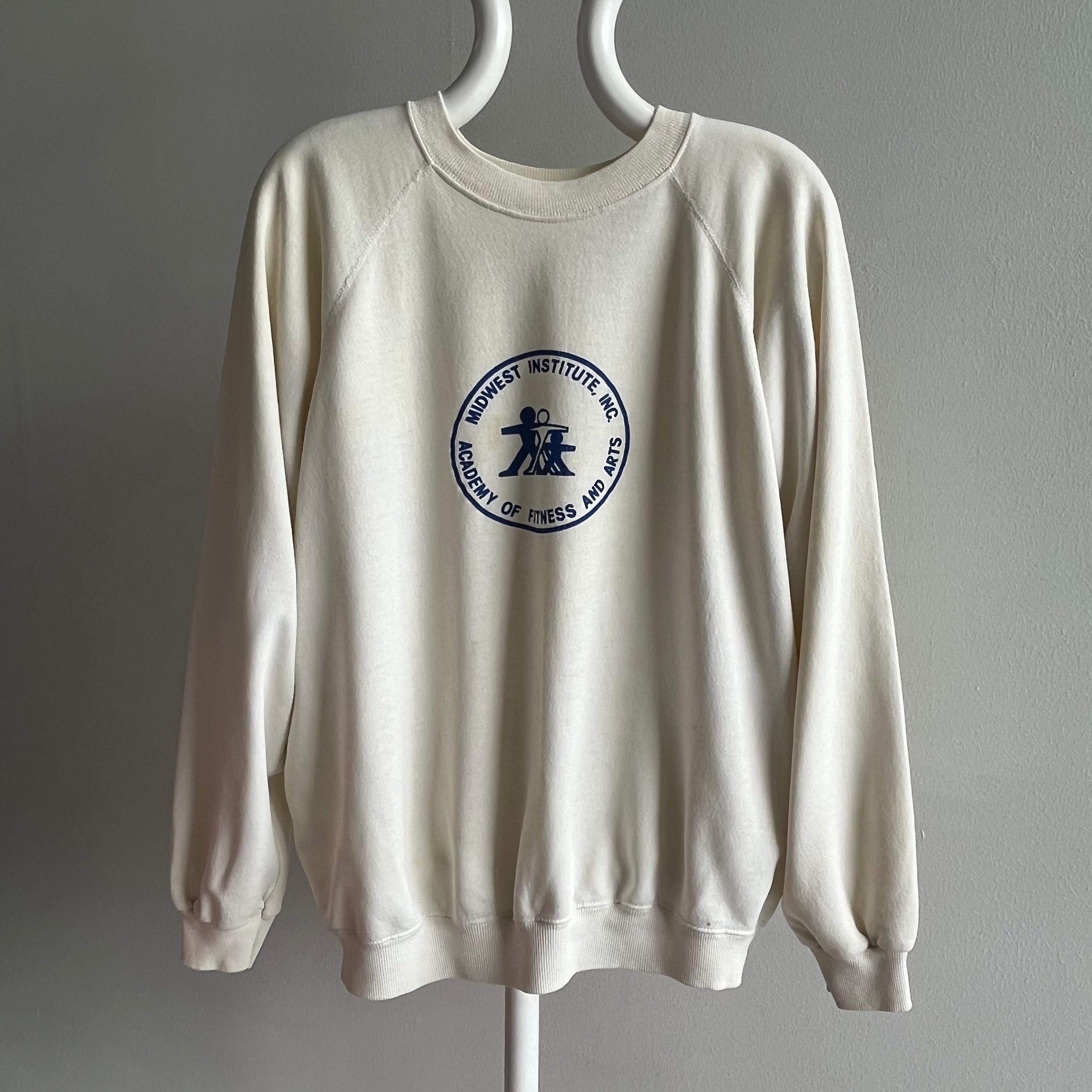 1980s MidWest Institute Academy of Fitness and Arts Stained Sweatshirt