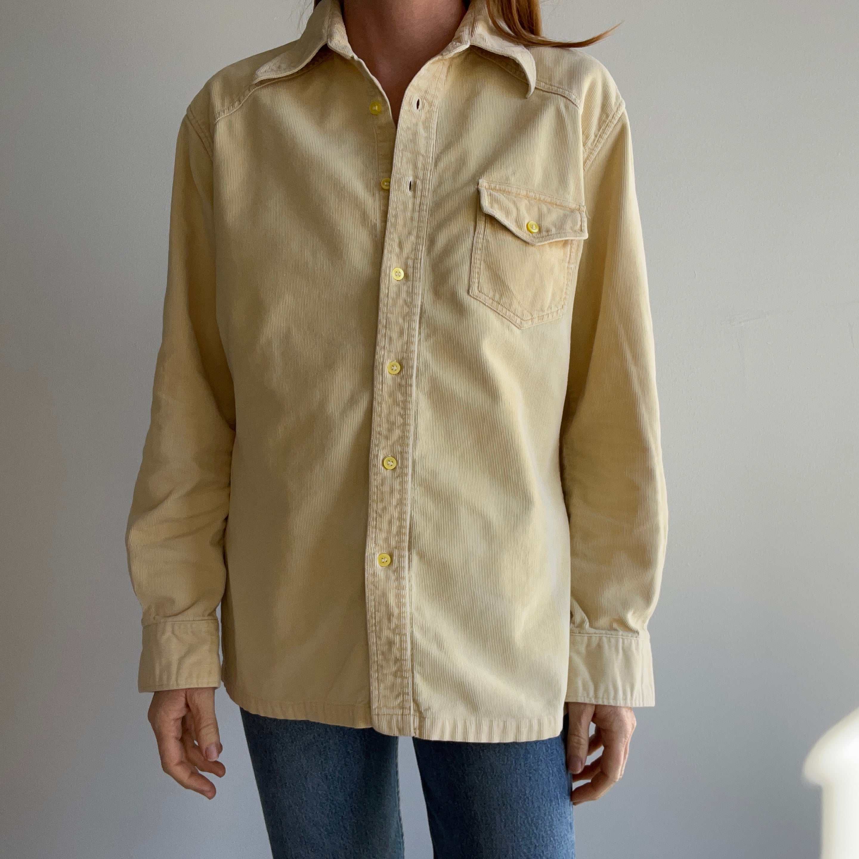 1970s Corduroy Flannel Style Shirt