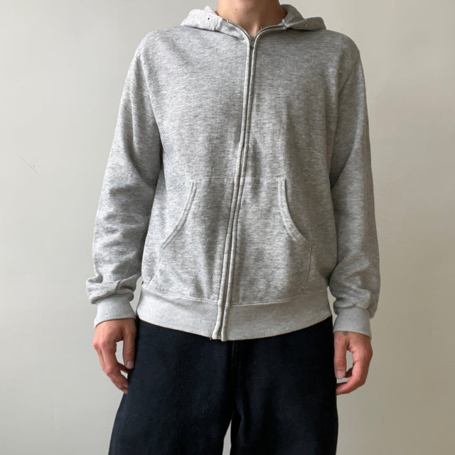 1980s DIY Kingdom Hearts Sharpied Grey Zip Up Hoodie - The Backside