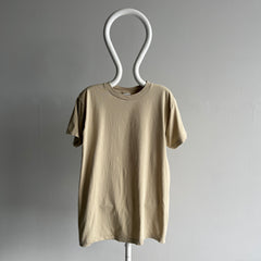 1980s Soft Combed Cotton Light Tan T-Shirt