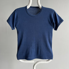 1970s Blank Navy Fitted Baby Tee