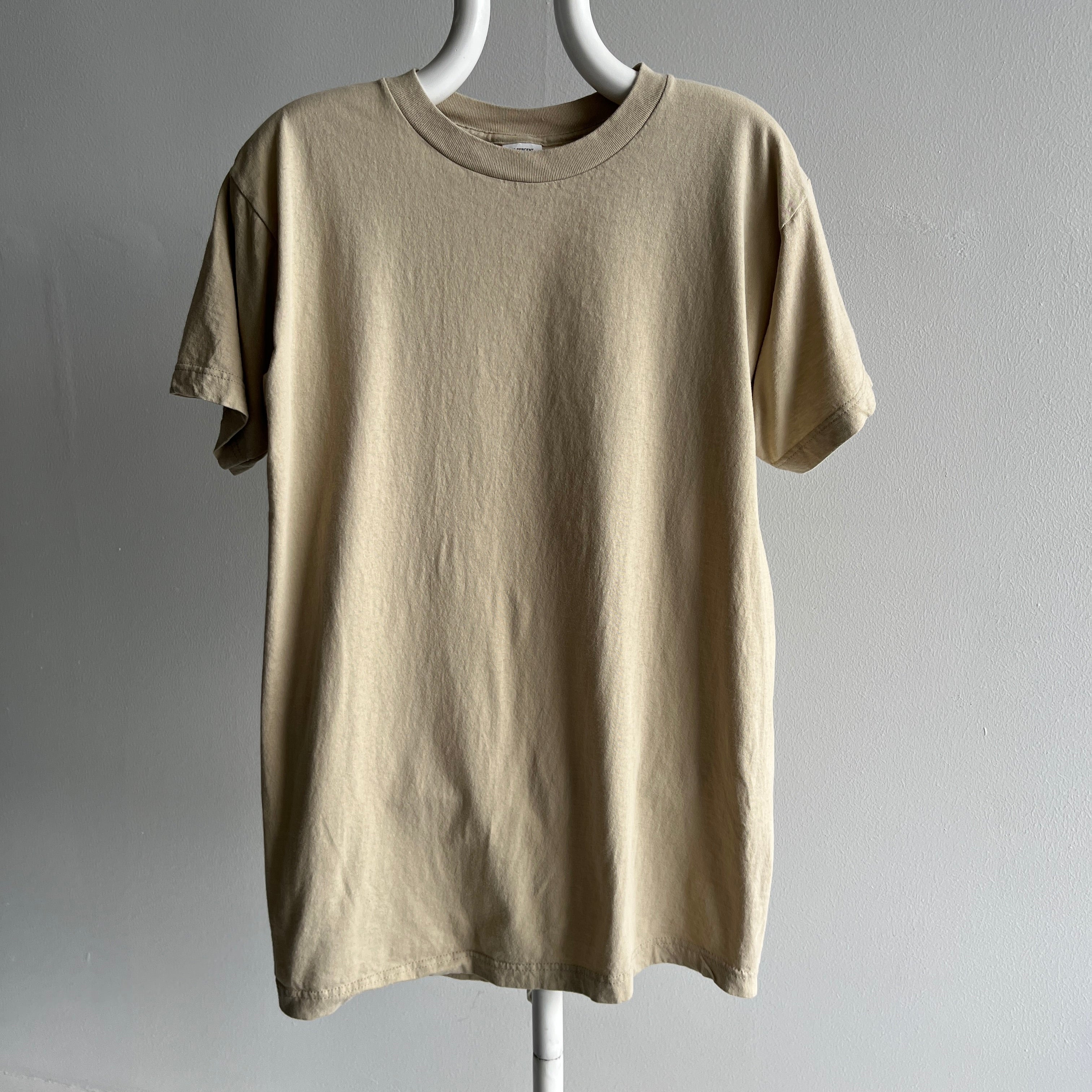 1980s Soft Combed Cotton Light Tan T-Shirt