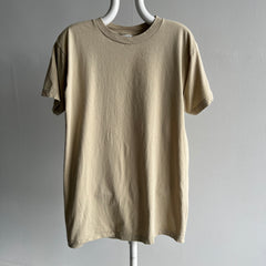 1980s Soft Combed Cotton Light Tan T-Shirt