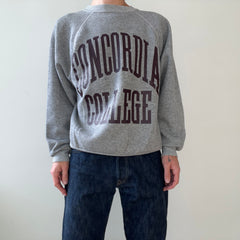 1970s Grey Concordia College Raglan Sweatshirt