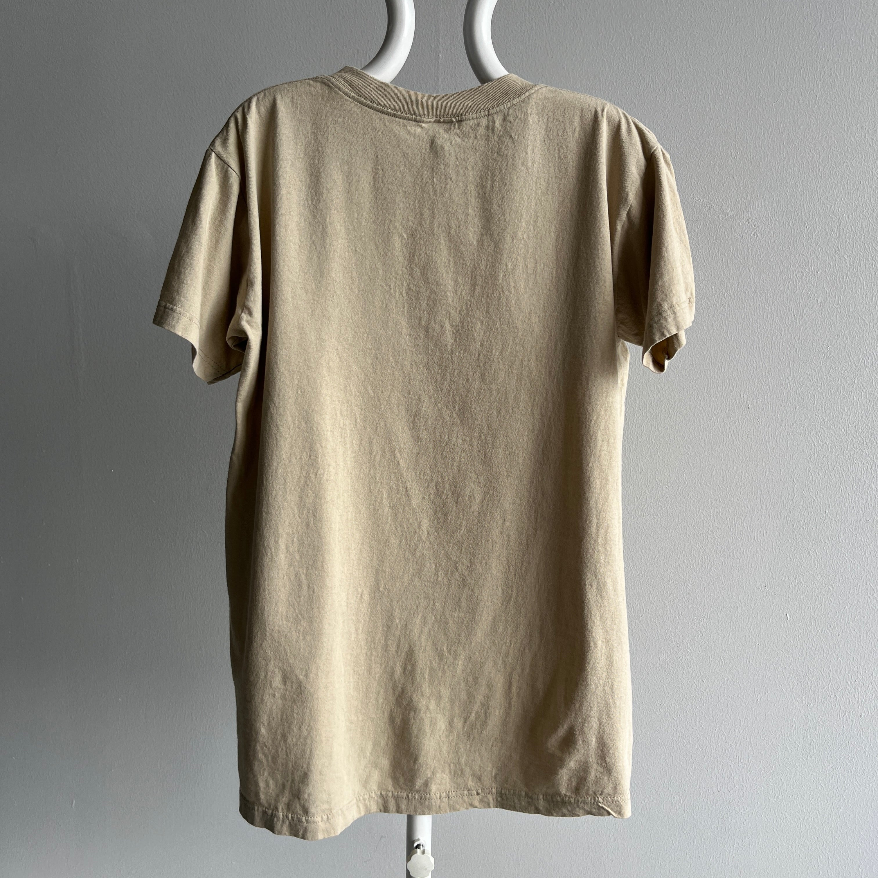 1980s Soft Combed Cotton Light Tan T-Shirt