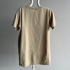 1980s Soft Combed Cotton Light Tan T-Shirt
