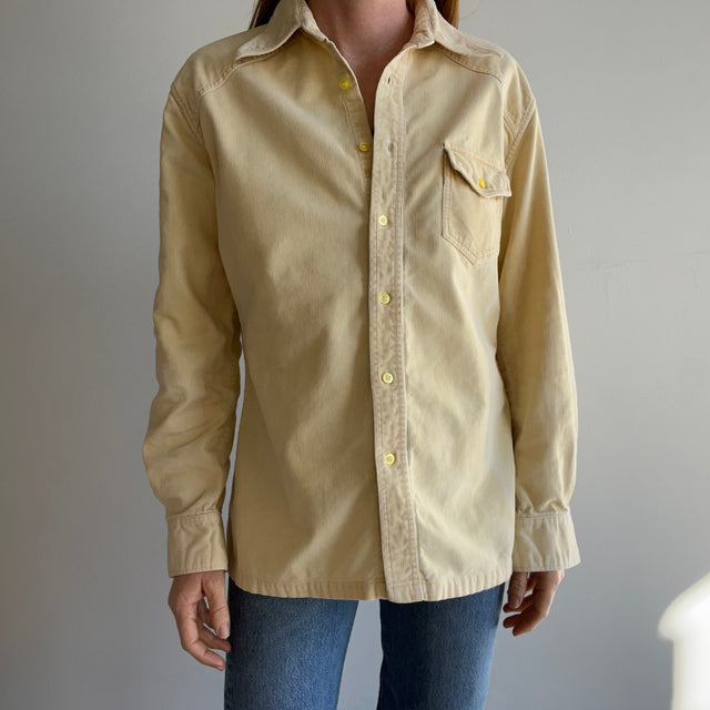 1970s Corduroy Flannel Style Shirt