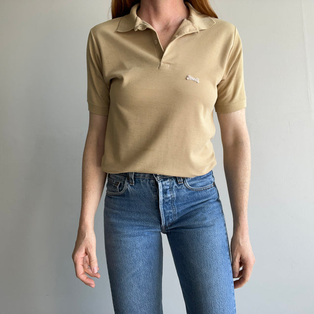 1980s Le Tigre Khaki Colored Polo Shirt