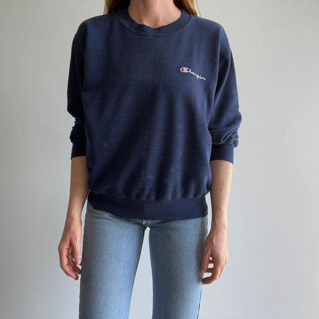 1980s Bleach Stained and Ultra Thin Champion Brand Sweatshirt