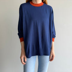 1970s Two Tone Super Soft and Slouchy JC Penny Long Sleeve T-Shirt