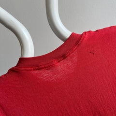 1970s Blank Red Pocket Muscle Tank