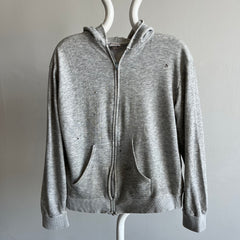 1980s Super Stained And Thin Annnnnd Soft Zip Up Hoodie by Bassett Walker