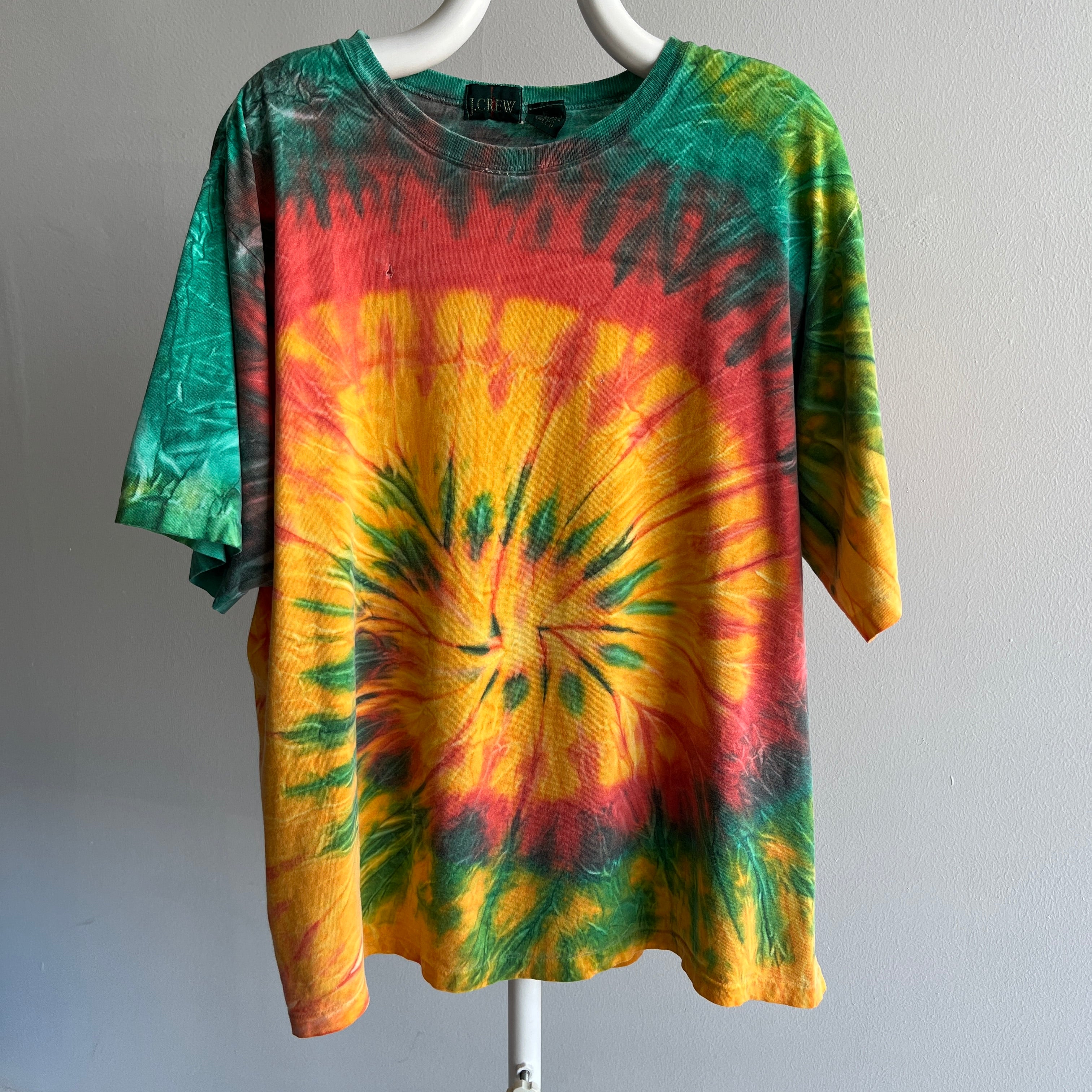 1990s USA Made J. Crew Tie Dye Cotton T-Shirt