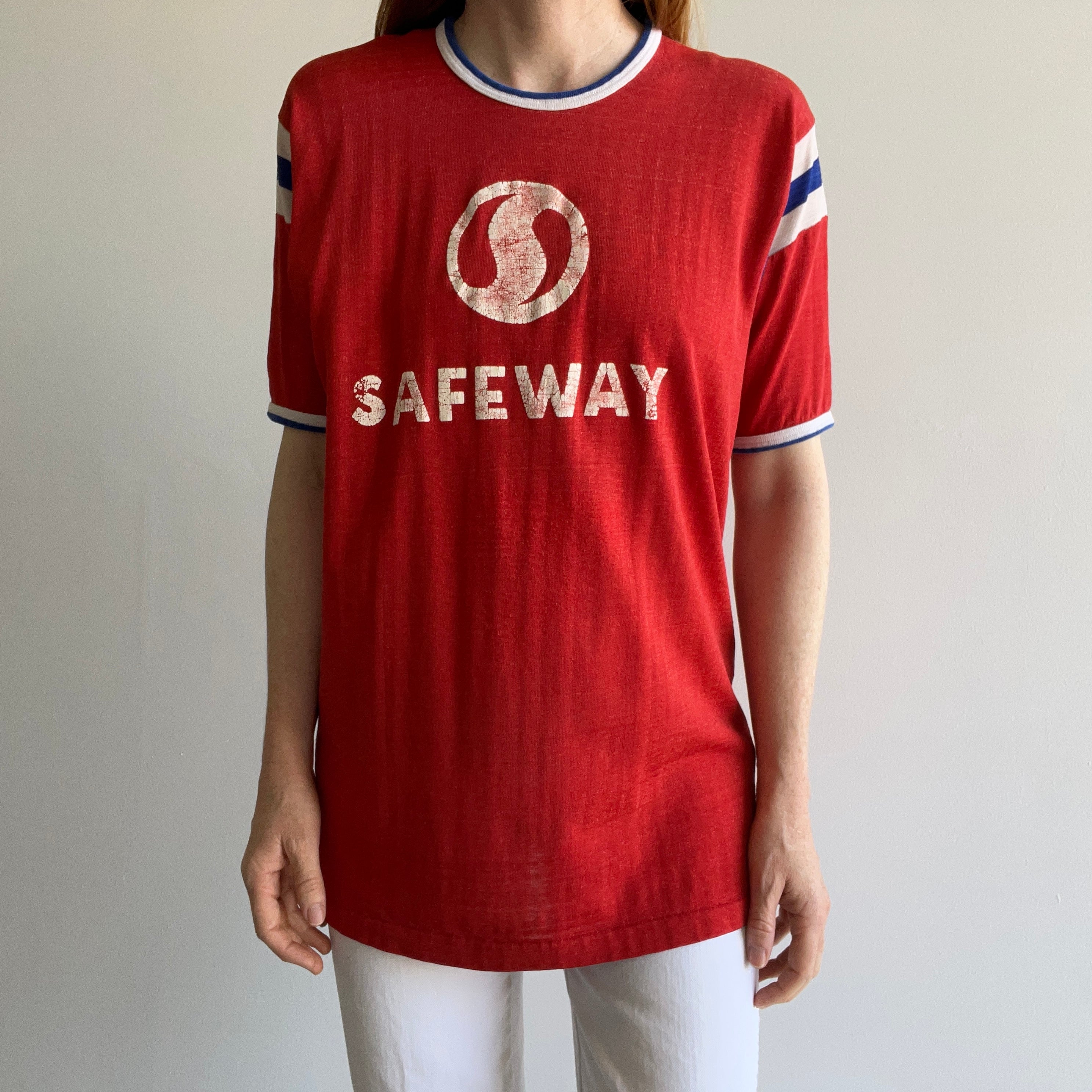 1970s Safeway Grocery Store Nylon/Poly T-Shirt