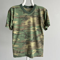 1980s Short Sleeve Rolled Neck Camo T-Shirt