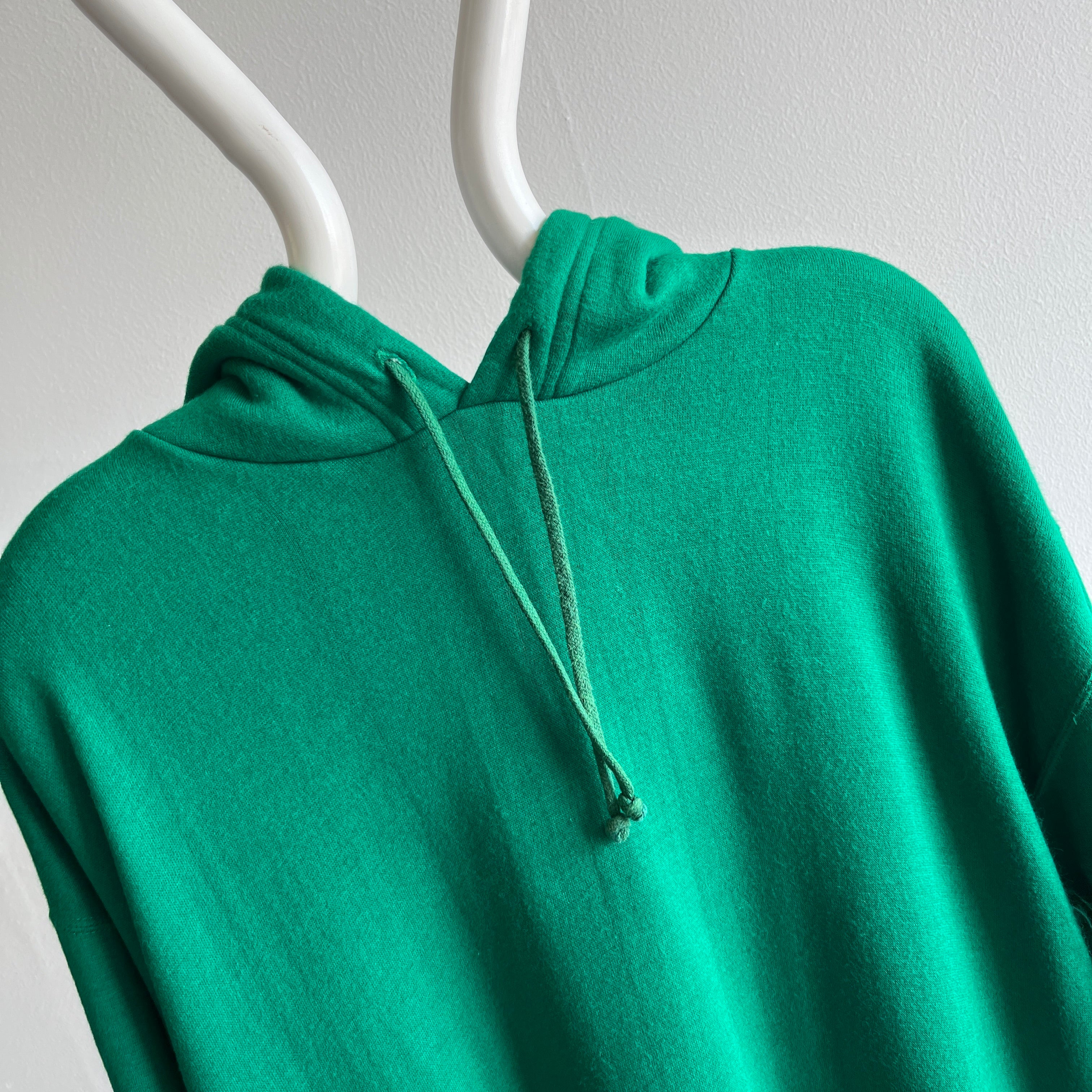 1980s Jon Lauren Kelly Green Super Duper Soft Acrylic Pull Over Hoodie