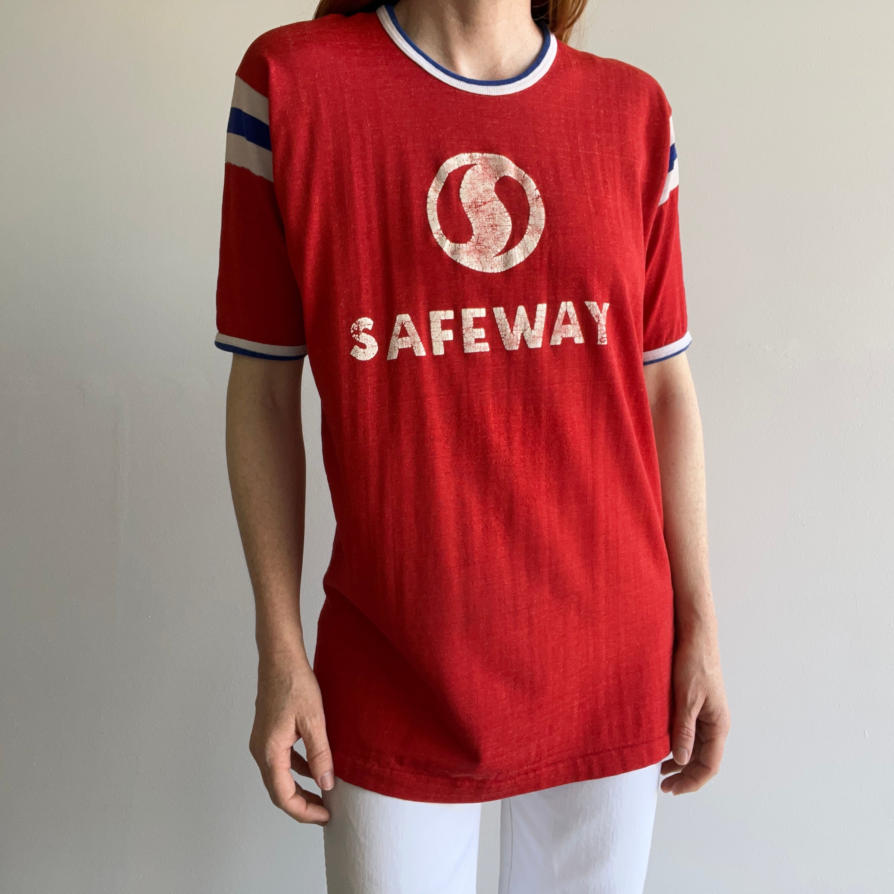 1970s Safeway Grocery Store Nylon/Poly T-Shirt