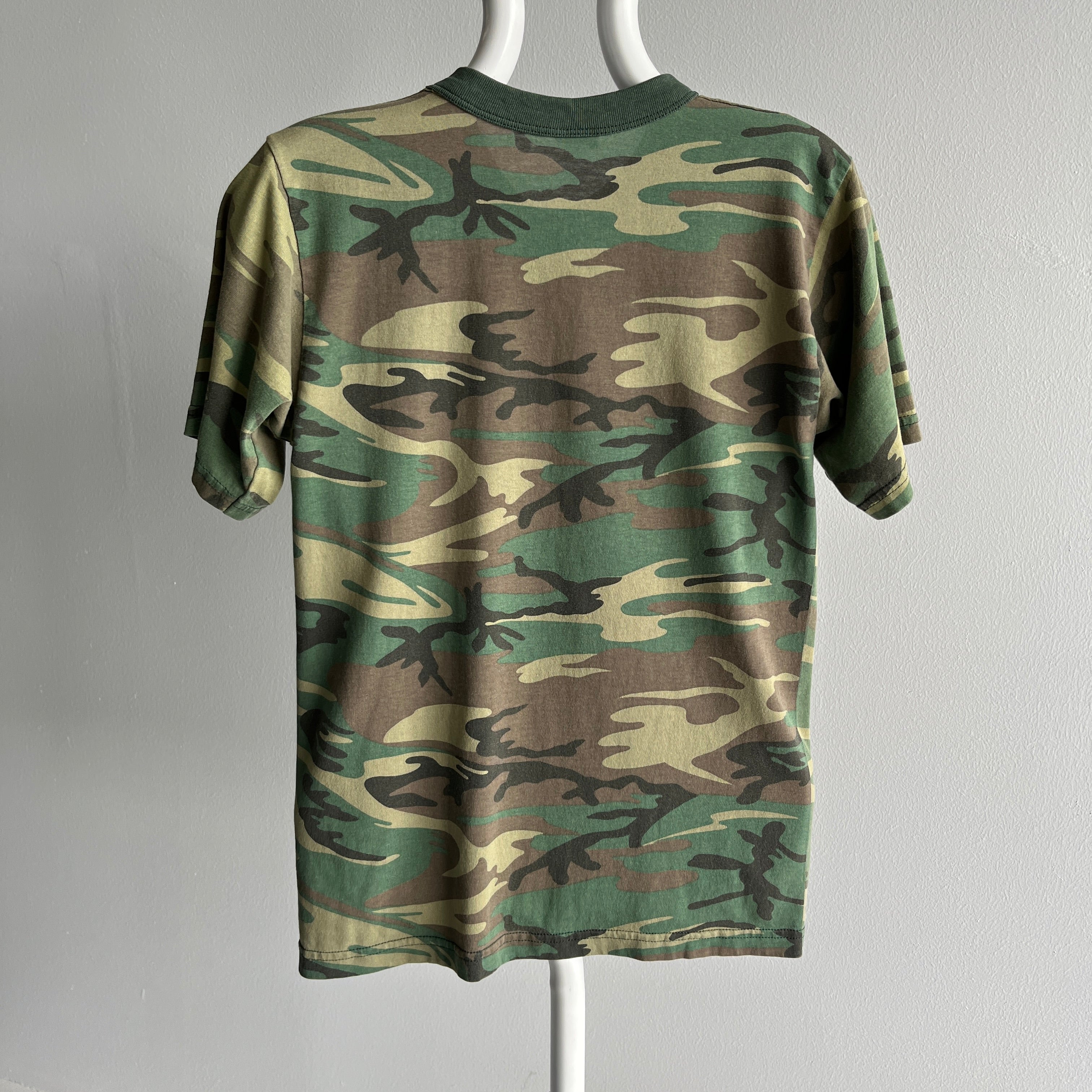 1980s Short Sleeve Rolled Neck Camo T-Shirt