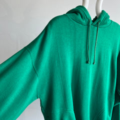 1980s Jon Lauren Kelly Green Super Duper Soft Acrylic Pull Over Hoodie