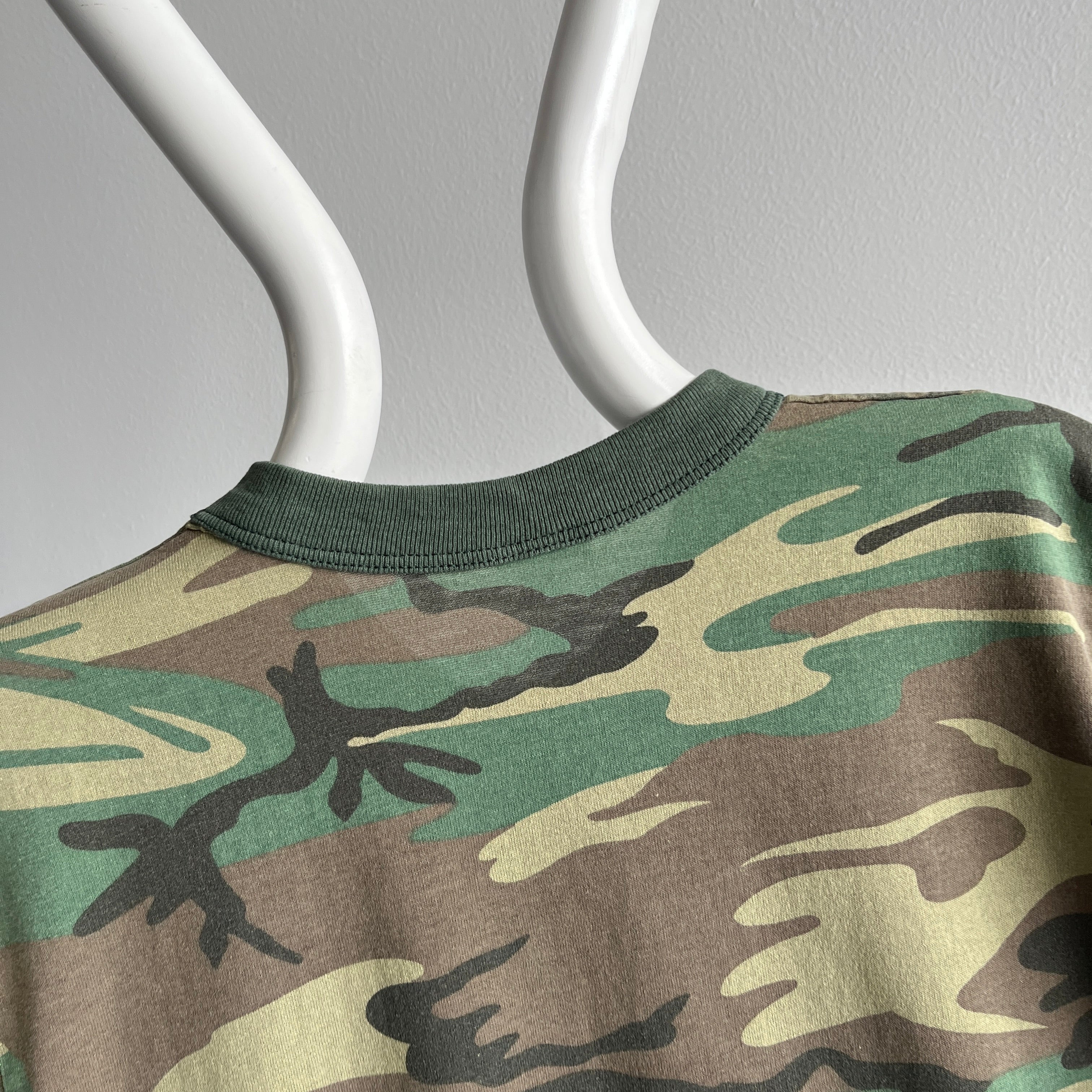 1980s Short Sleeve Rolled Neck Camo T-Shirt