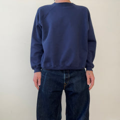 1990s Blank Navy Blue Raglan Sweatshirt