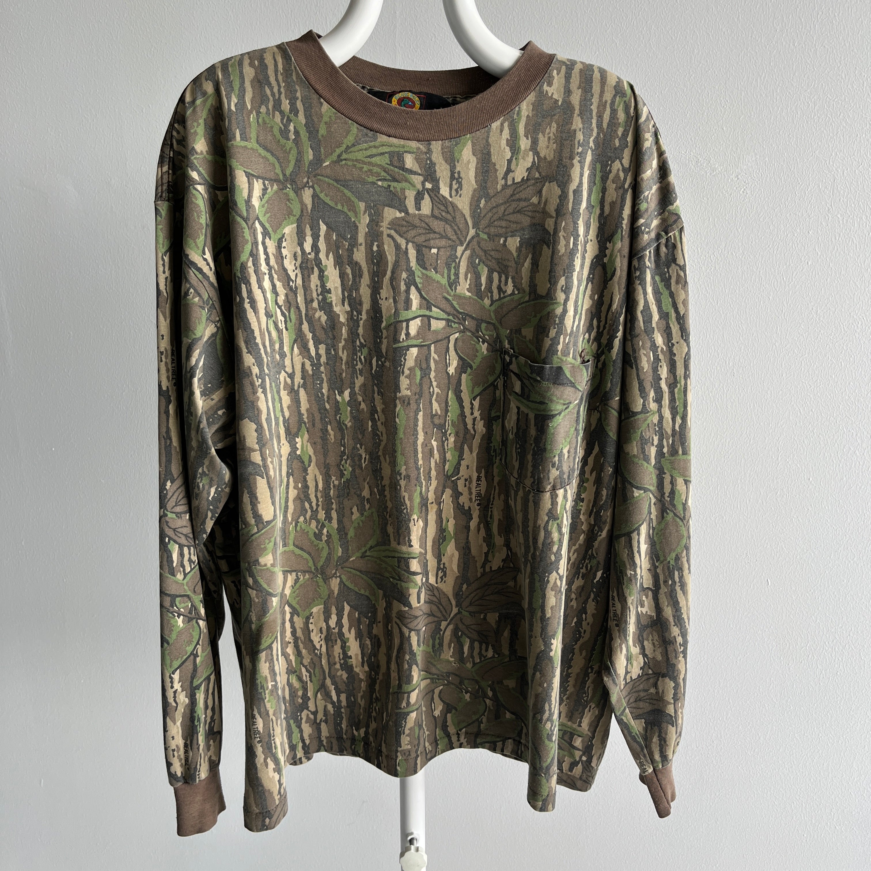 1980/90s Hand Mended Real Trees by Redhead Long Sleeve Camo T-Shirt - THIS