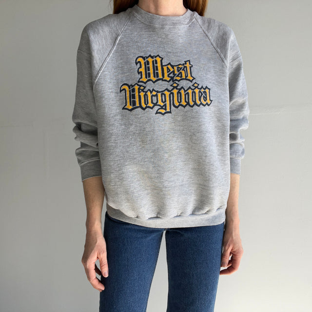 1980s West Virginia Sweatshirt with Cool Detailing