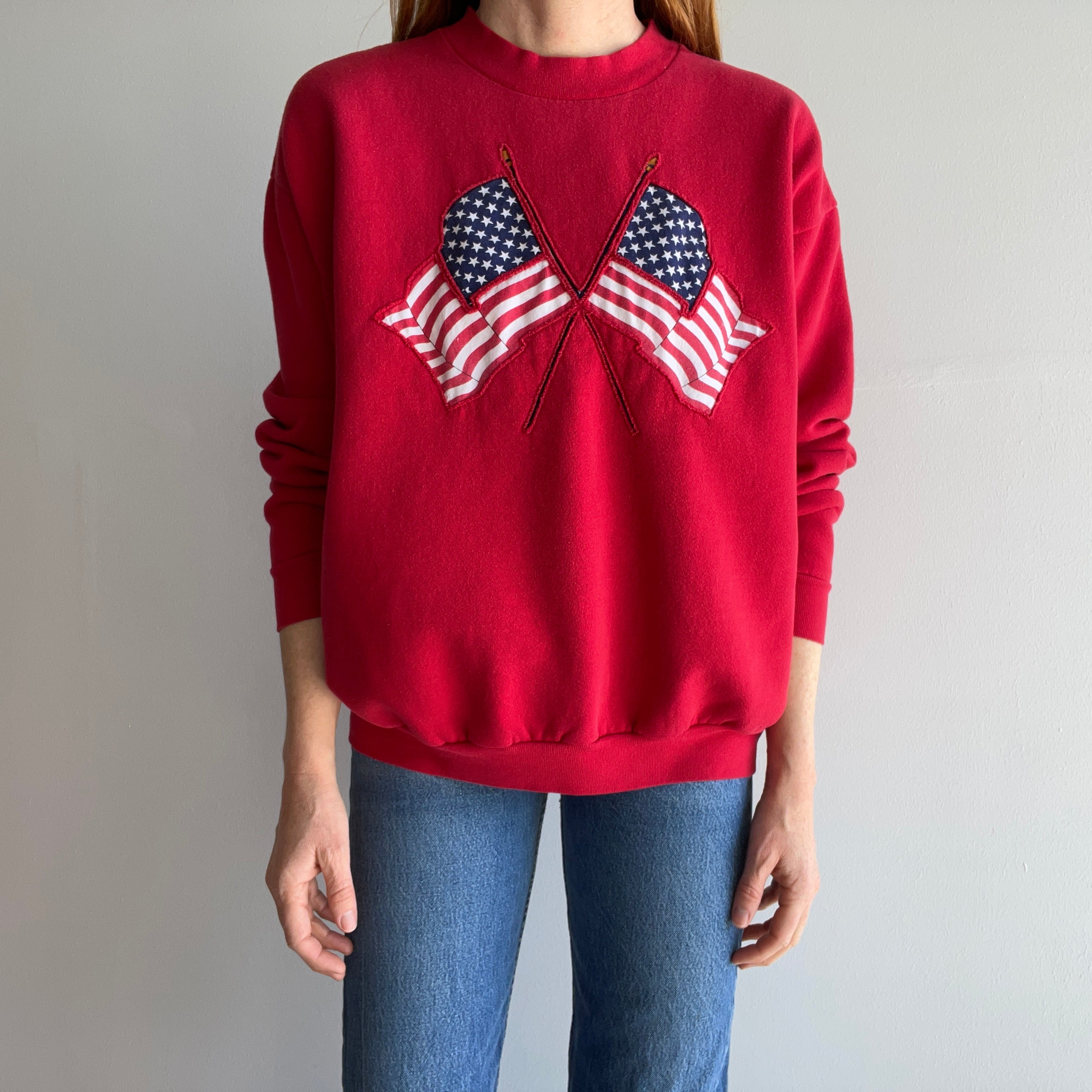 1990s American Flag Sweatshirt