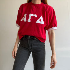 1990s Alpha Gamma Delta Slightly Cropped Football Shirt