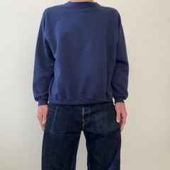 1990s Blank Navy Blue Raglan Sweatshirt