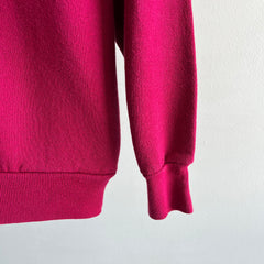 1980s Magenta Pink Smaller Size Raglan Sweatshirt