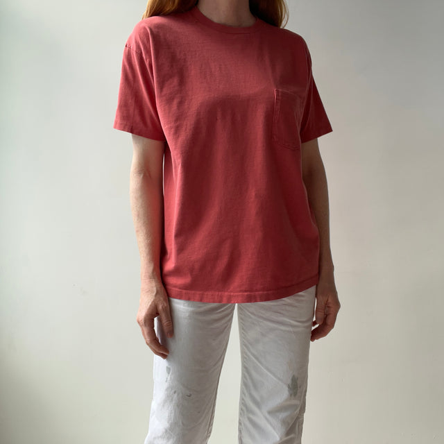 1990s USA Made Gap Salmon/Red/Orange Cotton Pocket T-Shirt