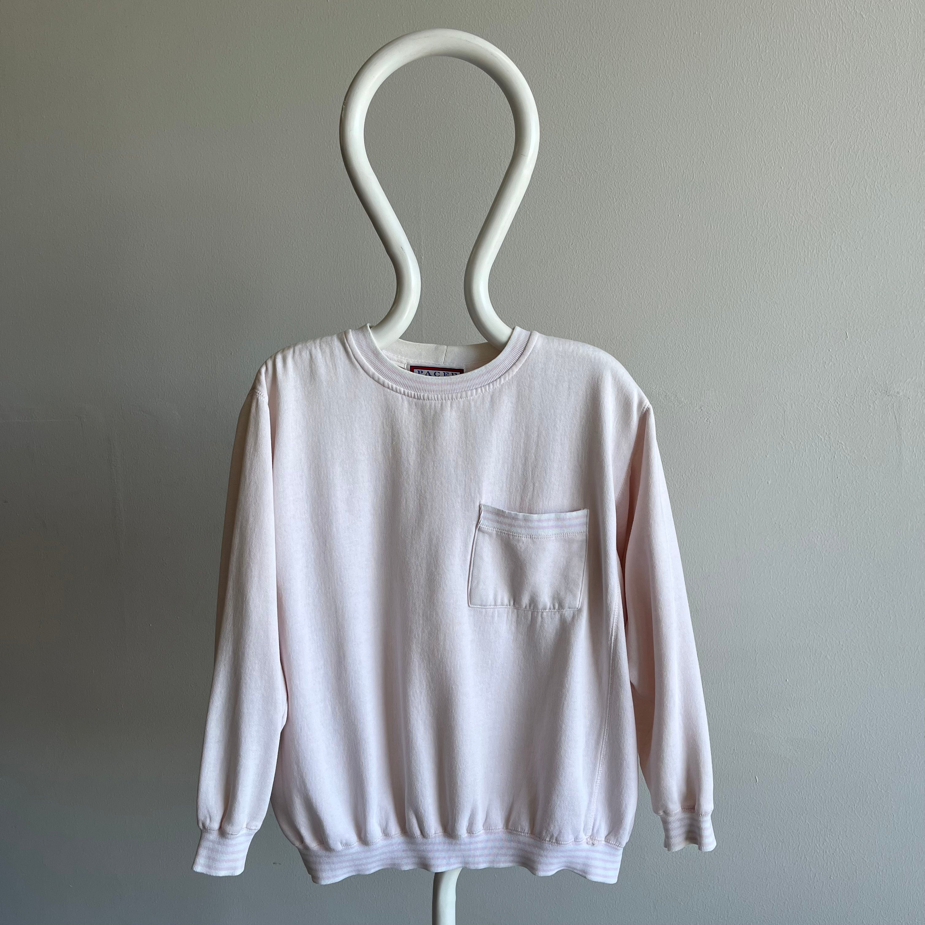 1980s Pale Pink Pocket Sweatshirt