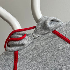 1980s Gray with Red Piping Hoodie