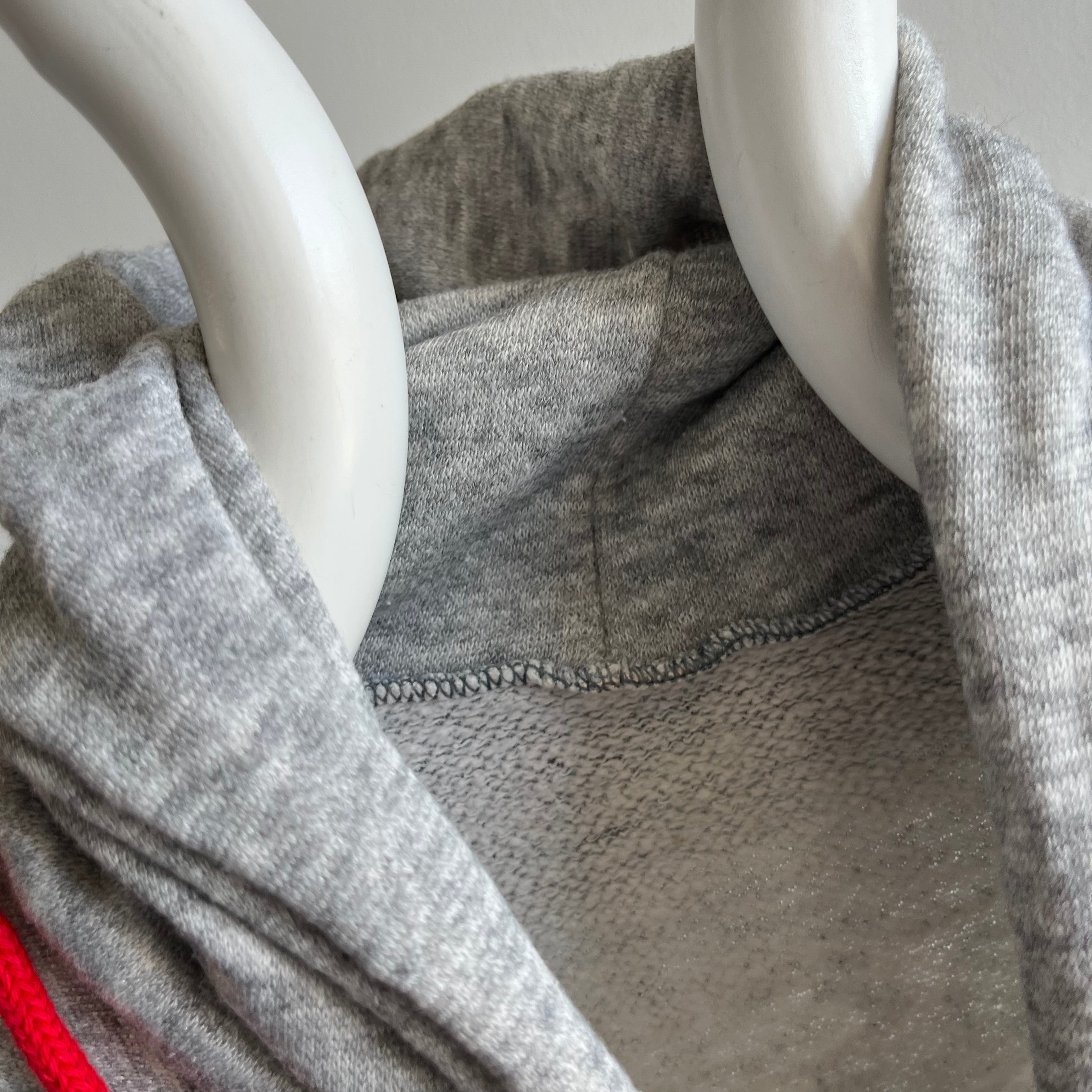 1980s Gray with Red Piping Hoodie