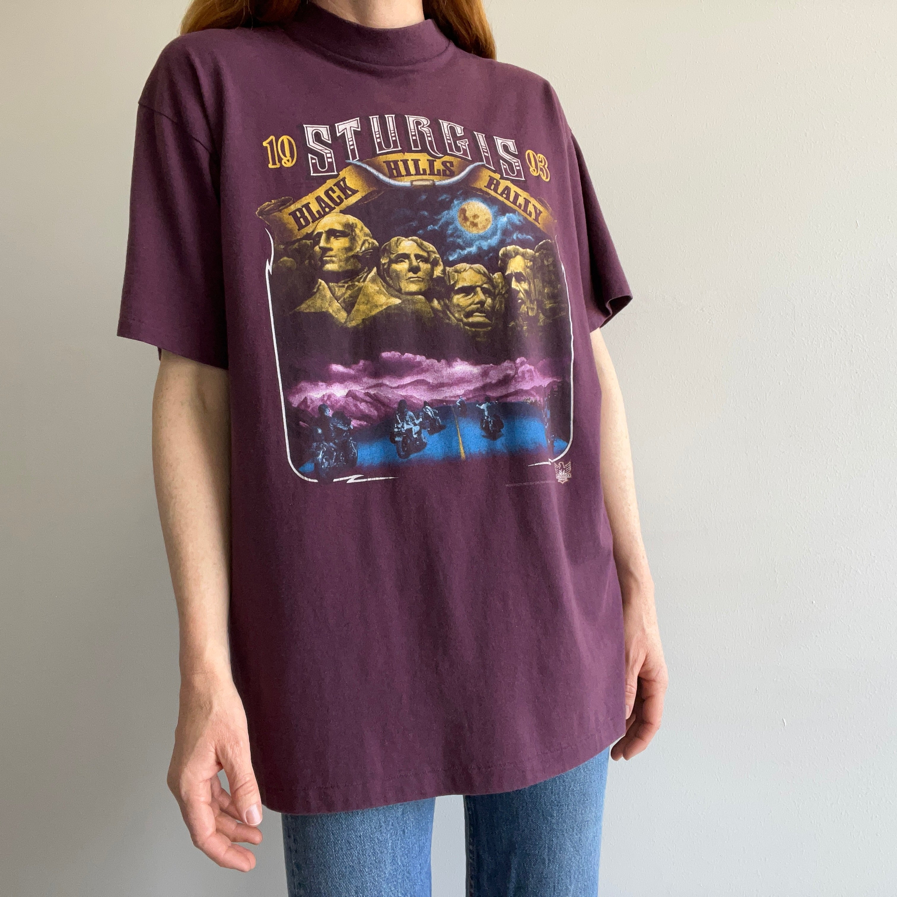 1993 Sturgis 3D Emblem Collectible Front and Back T-Shirt