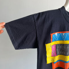 1980s Random Geometric Shapes Crop Top T-Shirt