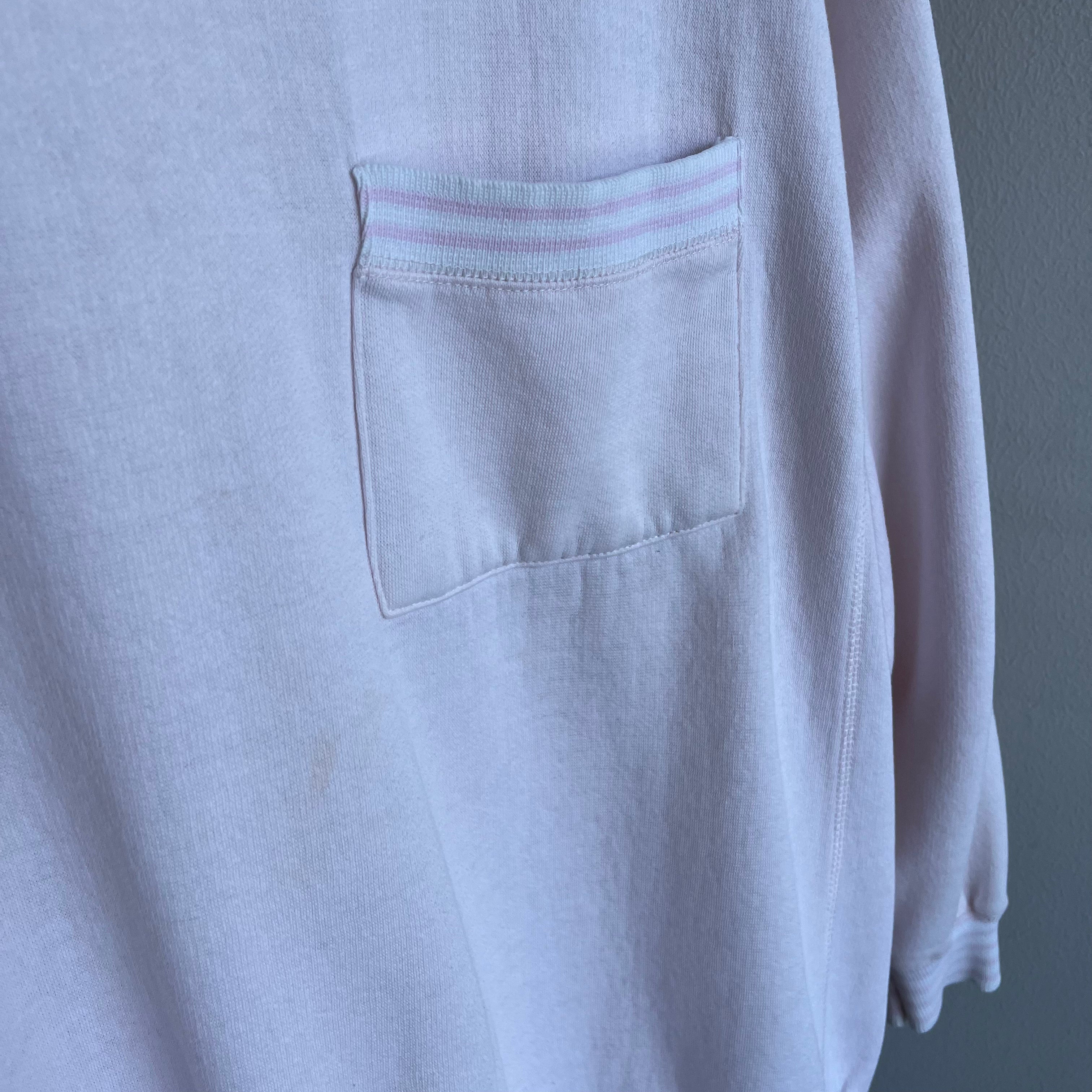 1980s Pale Pink Pocket Sweatshirt