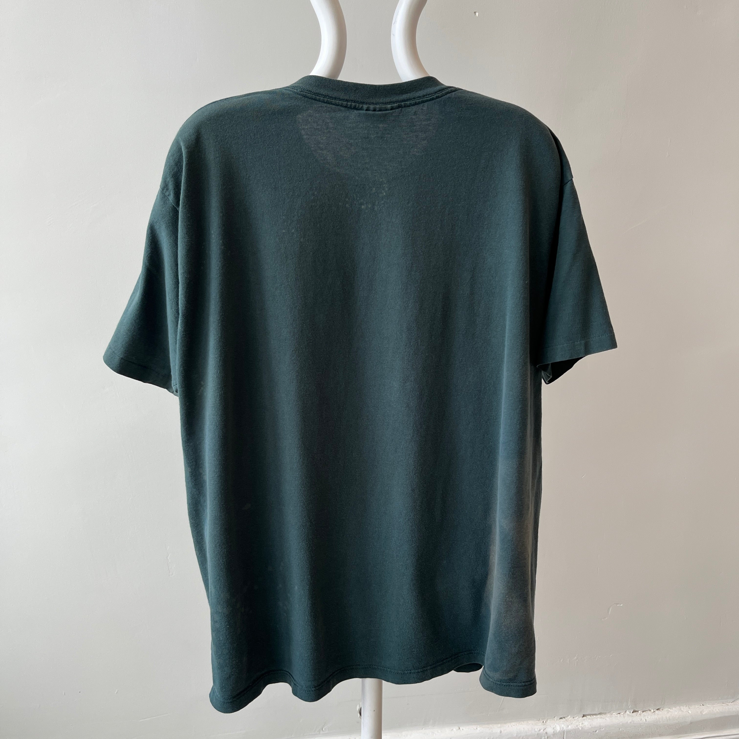 1980s Reebok Sun Faded Forest Green Cotton T-Shirt