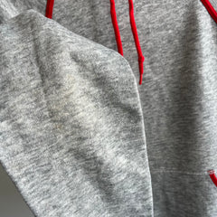 1980s Gray with Red Piping Hoodie