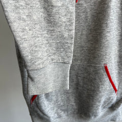 1980s Gray with Red Piping Hoodie