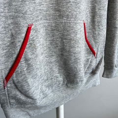 1980s Gray with Red Piping Hoodie