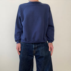1990s Blank Navy Blue Raglan Sweatshirt