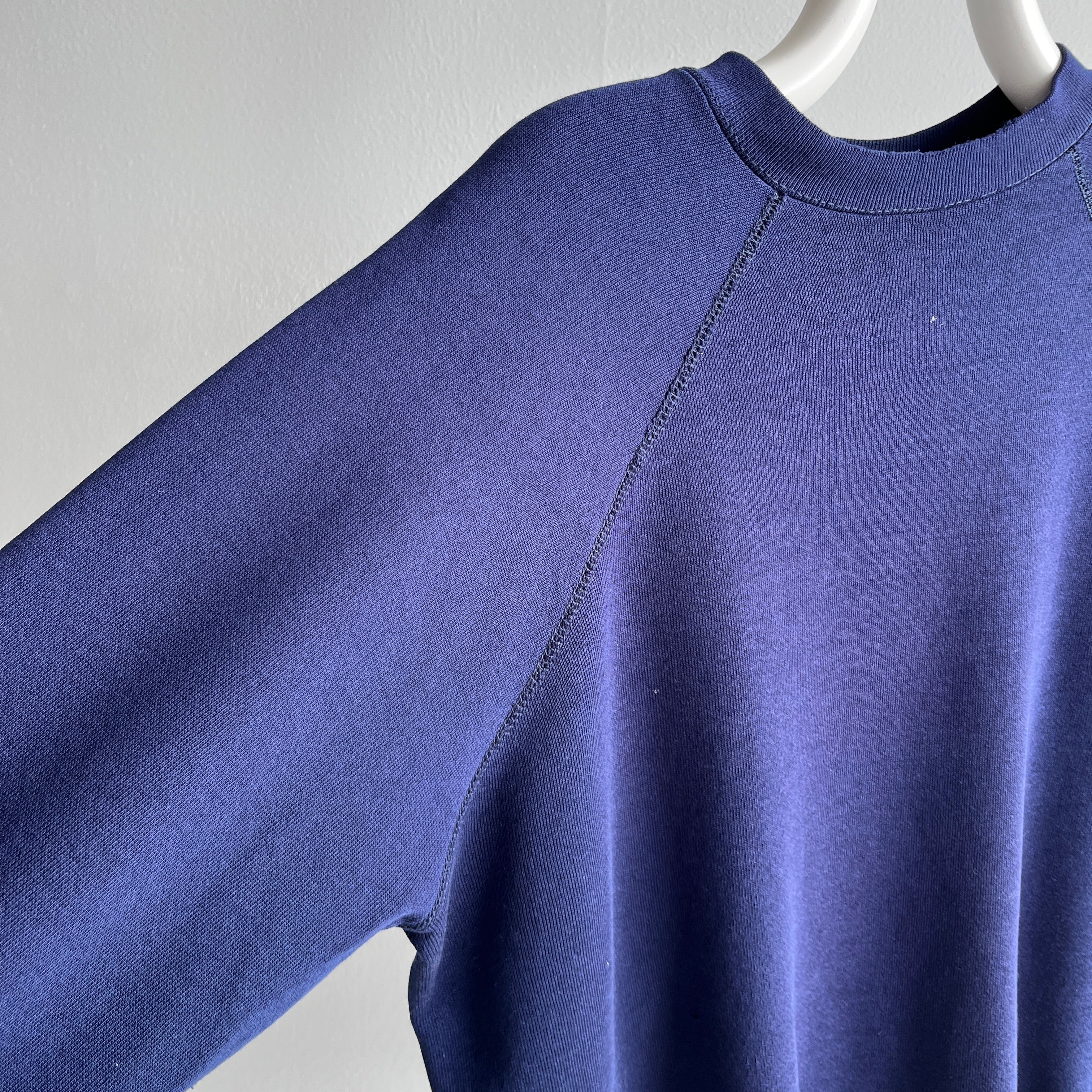 1970/80s Dark Navy Super Tattered and Also Super Soft Sweatshirt